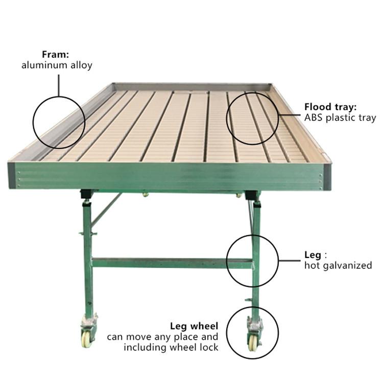 Тепличный Ebb Flow Seeding Rolling Bench Grow Tables для выращивания различных типов растений